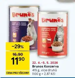 Tesco Brunos Konzerva nabídka