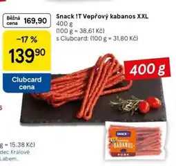 Tesco Snack !T Vepřový kabanos XXL nabídka