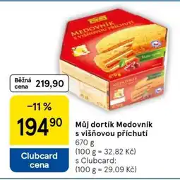 Tesco Můj dortík Medovník s višňovou příchutí nabídka