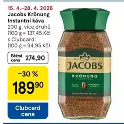 Tesco Jacobs Krönung Instantní káva nabídka