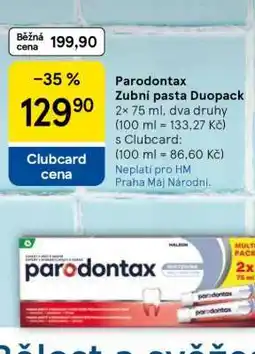 Tesco Parodontax Zubní pasta Duopack nabídka