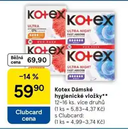 Tesco Kotex Dámské hygienické vložky nabídka