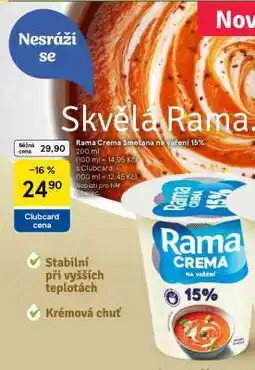 Tesco Rama Crema Smetana na vaření 15% nabídka