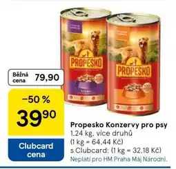 Tesco Propesko konzervy pro psy nabídka