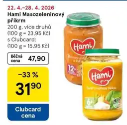 Tesco Hami masozeleninový příkrm nabídka