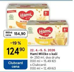 Tesco Hami Mlíčko s kaší nabídka