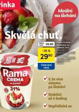 Tesco Rama Crema Smetana na šlehání 31% nabídka