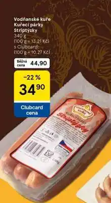 Tesco Vodňanské kuře Kuřecí párky Stripýtzky nabídka