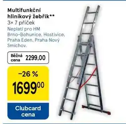 Tesco Multifunkční hliníkový žebřík 3×7 příček nabídka