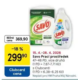Tesco Savo prací prostředek nabídka