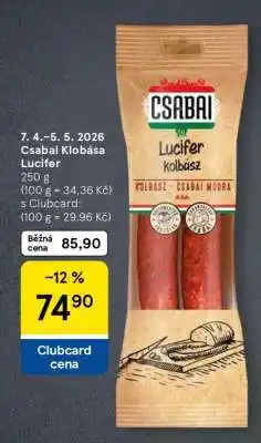 Tesco Csabai Klobása Lucifer nabídka
