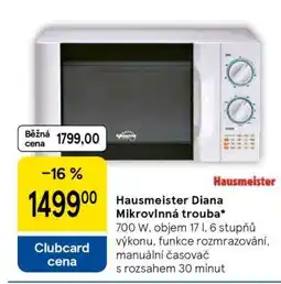 Tesco Hausmeister Diana Mikrovlnná trouba nabídka