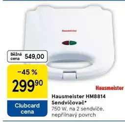 Tesco Hausmeister HM8814 Sendvičovač nabídka