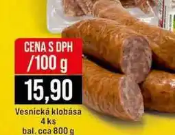 Jip Vesnická klobása 4 ks bal. cca 800 g 100g nabídka