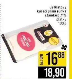 Jip DZ Klatovy kuřecí prsni šunka standard 71% plátky nabídka