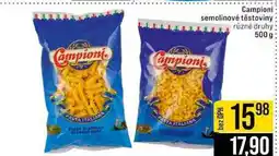 Jip Campioni semolinové těstoviny různé druhy nabídka