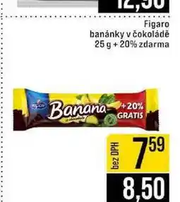 Jip Figaro banánky v čokoládě 25 g + 20% zdarma nabídka