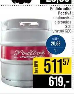 Jip Poděbradka Poctivá malinovka citronáda nabídka