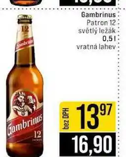 Jip Gambrinus Patron 12 světlý ležák nabídka
