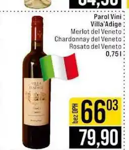 Jip Parol Vini Villa'Adige Merlot del Veneto Chardonnay del Veneto Rosato del Veneto nabídka