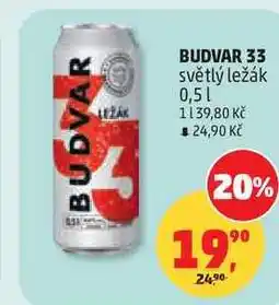 Penny Market BUDVAR 33 světlý ležák nabídka