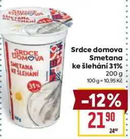 Billa Srdce domova Smetana ke šlehání 31% nabídka