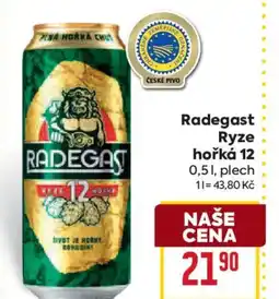 Billa Radegast Ryze hořká 12 nabídka