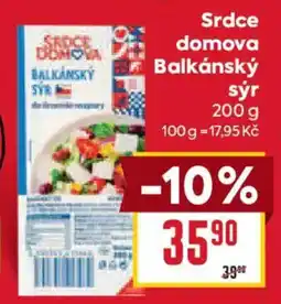 Billa Srdce domova Balkánský syr nabídka