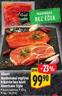 Albert Albert Marinovaná vepřová krkovice bez kosti Americano Style nabídka