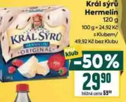 Billa Král sýrů Hermelin nabídka