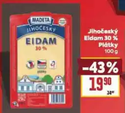 Billa Madeta Jihočeský Eidam 30% Plátky nabídka
