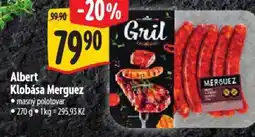 Albert Albert Klobása Merguez nabídka