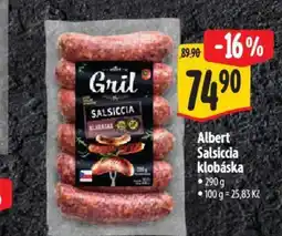 Albert Albert Salsiccia klobáska nabídka