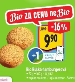 Albert Bio Bulka hamburgerová nabídka