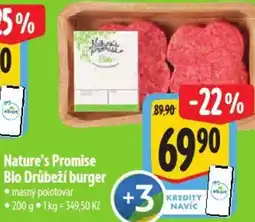 Albert Nature's Promise Bio Drůbeží burger nabídka