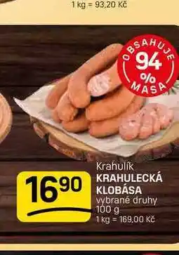 Flop KRAHULECKÁ KLOBÁSA vybrané druhy nabídka