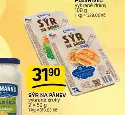 Flop SÝR NA PÁNEV vybrané druhy nabídka
