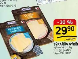 Flop SÝRAŘŮV VÝBĚR vybrané druhy 100 g | plátky nabídka