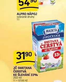 Flop JČ SMETANA ČERSTVÁ KE ŠLEHÁNÍ 33% nabídka