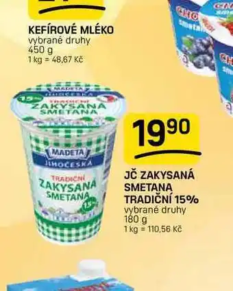 Flop JČ ZAKYSANÁ SMETANA TRADIČNÍ 15% vybrané druhy nabídka