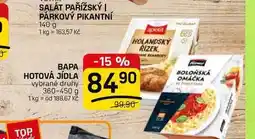 Flop BAPA HOTOVÁ JÍDLA vybrané druhy nabídka