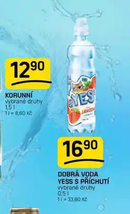 Flop DOBRÁ VODA YESS S PŘÍCHUTÍ vybrané druhy nabídka