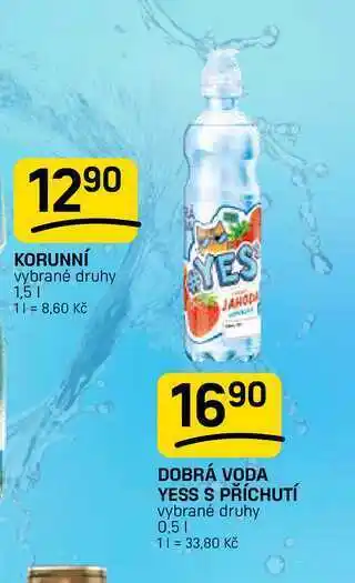 Flop DOBRÁ VODA YESS S PŘÍCHUTÍ vybrané druhy nabídka
