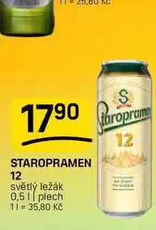 Flop STAROPRAMEN 12 světlý ležák 0,5 | plech nabídka