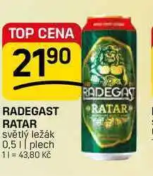 Flop RADEGAST RATAR světlý ležák 0,5l,plech nabídka