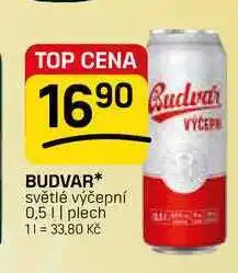 Flop BUDVAR* světlé výčepní 0,5 || plech nabídka