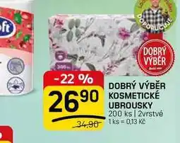 Flop DOBRÝ VÝBĚR KOSMETICKÉ UBROUSKY 200 ks nabídka