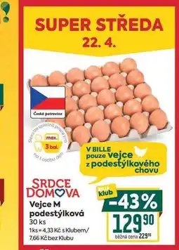 Billa Vejce M podestýlková 30 ks nabídka