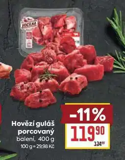 Billa Hovězí guláš porcovaný balení nabídka