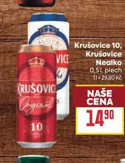 Billa Krušovice Nealko 0,51, plech nabídka